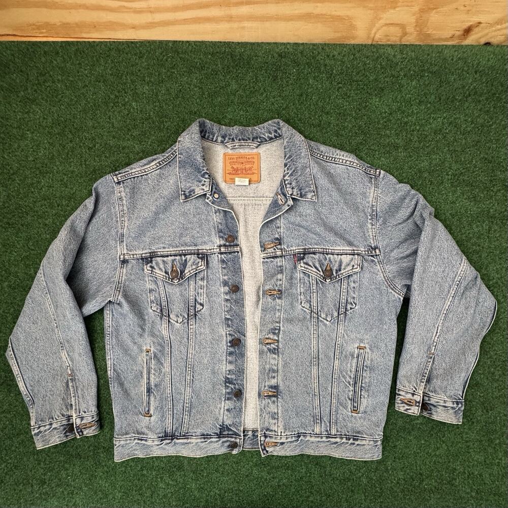 Vintage 1990s Levis Denim Jean Relaxed Trucker Jacket Type 3 70507-0389 Mens XL